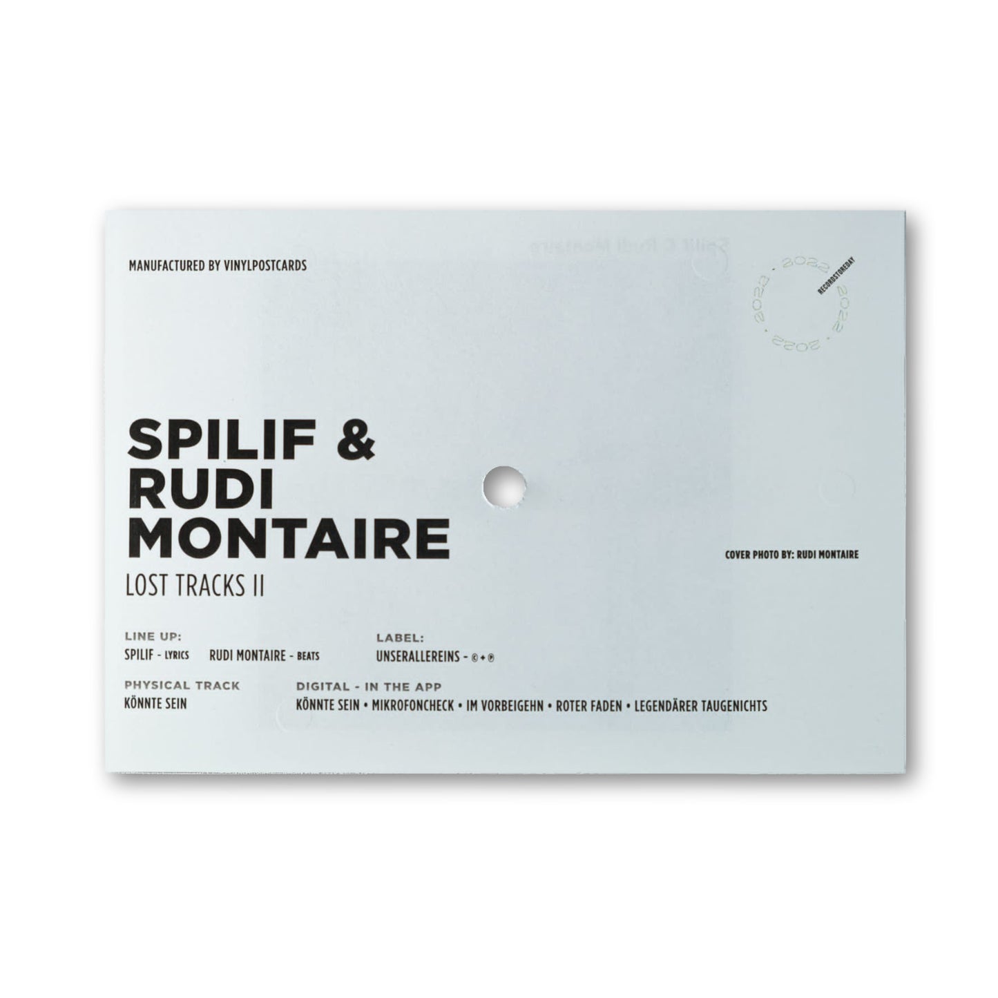Spilif & Rudi Montaire - lost tracks II · Vinyl-Postkarte